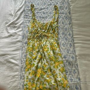 Faithfull the Brand mini yellow floral dress